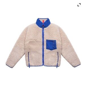 Sherpa Fleece Jacket with Blue Accents
